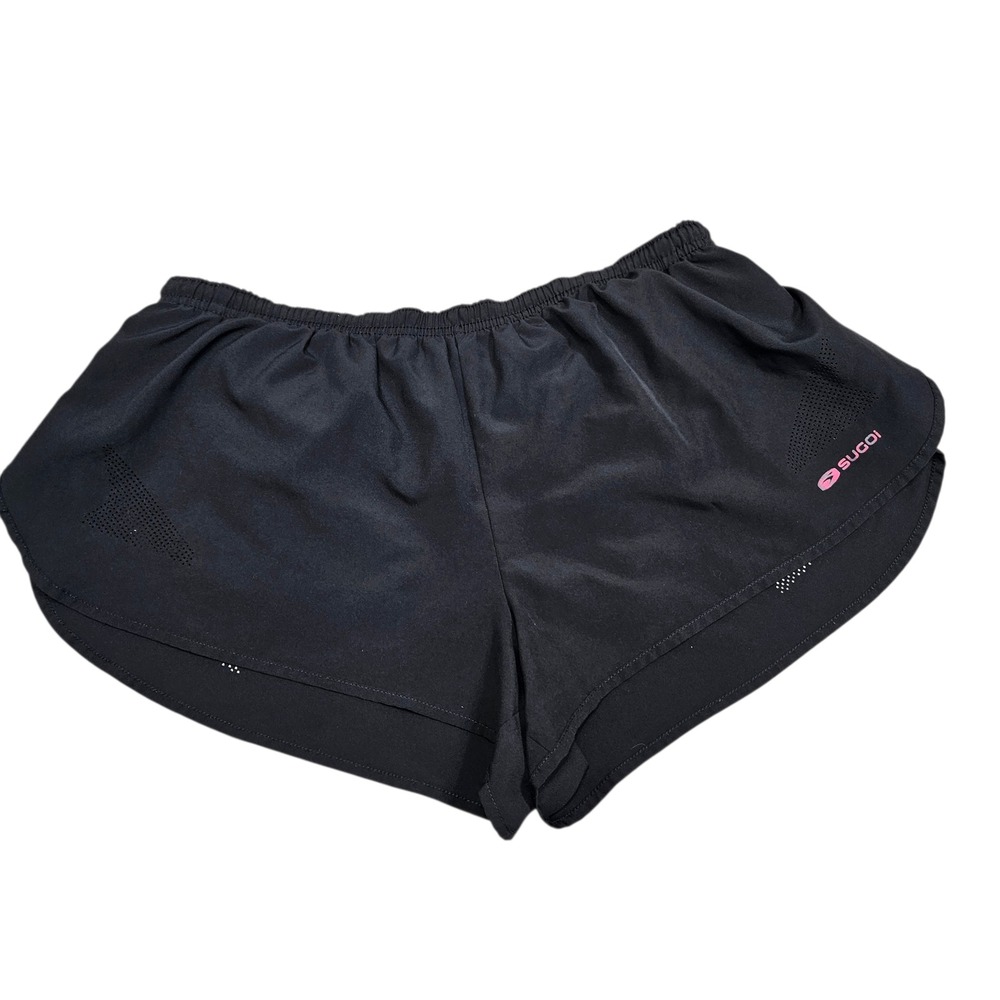 Sugoi Womens Black Running Shorts Medium Liner Vented Lightweight Gym Workout